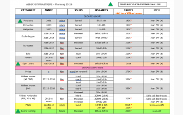 Planning 25 26 - places disponibles