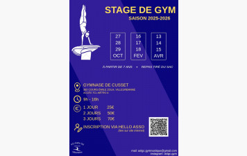 INFOS STAGES de GYM 25 26